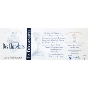 Château DES CHAPELAINS, La Découverte 2019, Sainte Foy Bordeaux - 0.75 l
